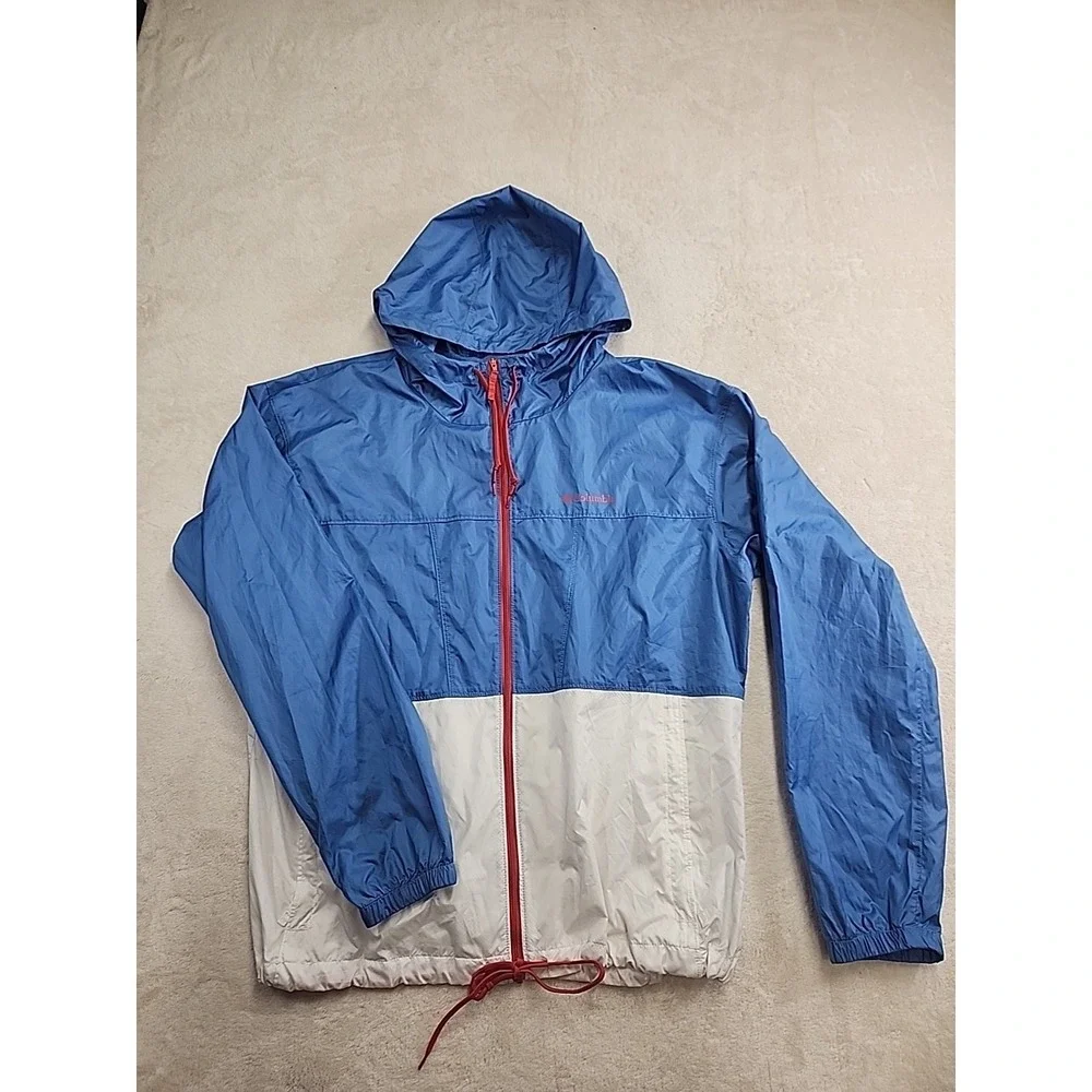 Columbia Omni-Tech Rain Jacket‎ Adult Womens X-Large Blue & White